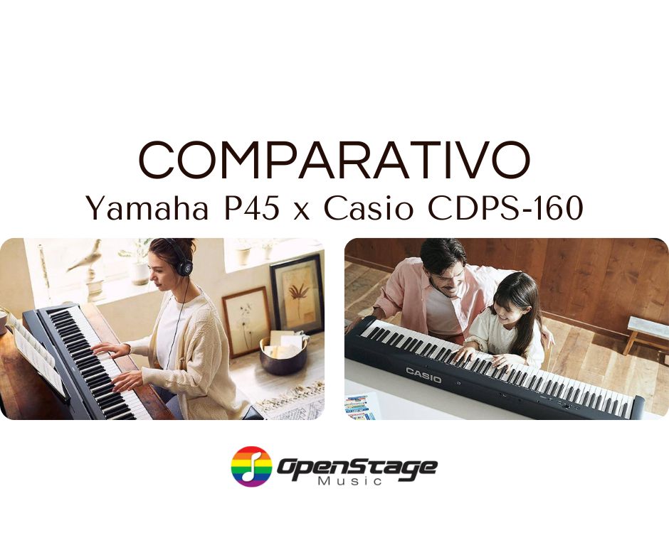 Casio CDPS 160 vs. Yamaha P45: qual o melhor piano digital custo-benefício?