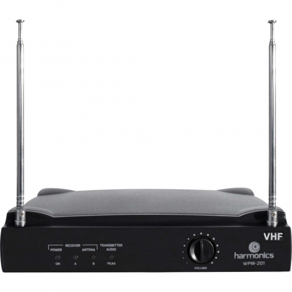 Microfone sem Fio VHF WPM-201 Preto HARMONICS