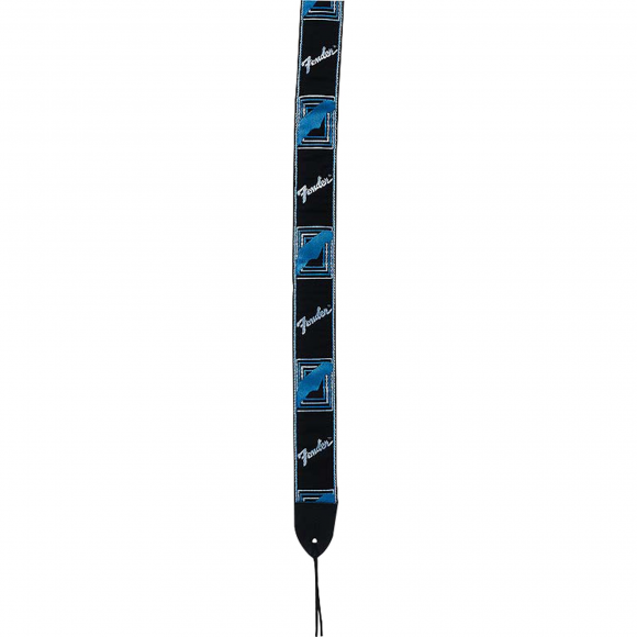 Correia para Instrumentos Nylon Monograma Preta Logo Azul FENDER