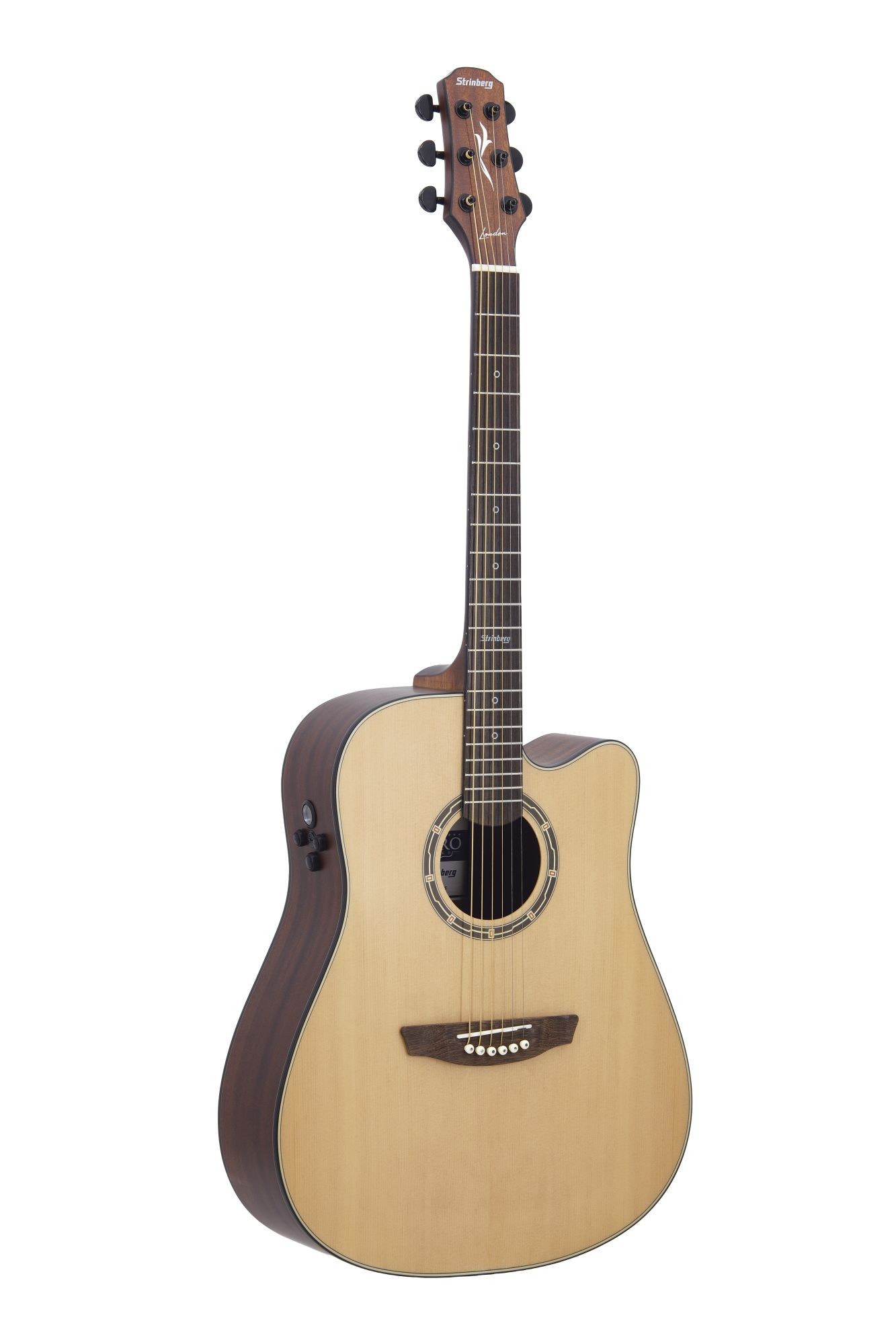 Violão Strinberg London Le50c ns Folk Aço Eletroacústico Natural Fosco Com Tampo Sólido e Bag 