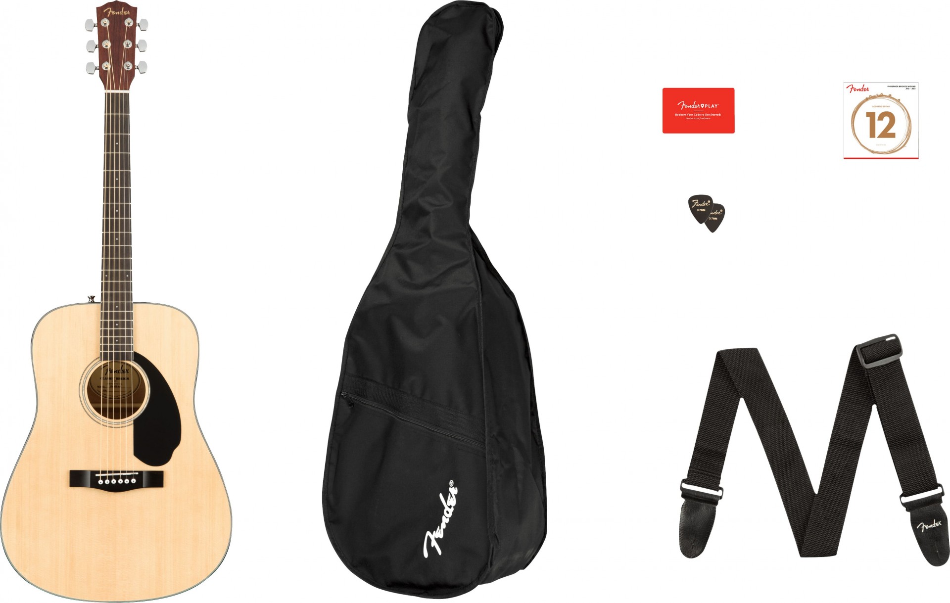 Violão Acústico Fender cd 60s Dreadnought Pack v2 Natural 