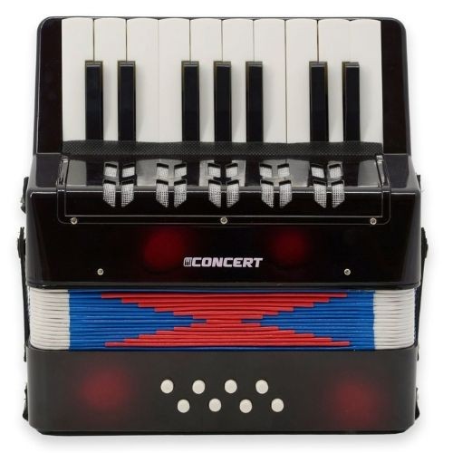 Acordeon Infantil Concert Ca8 bk Preto 8 Baixos 17 Teclas Sanfona Infantil 