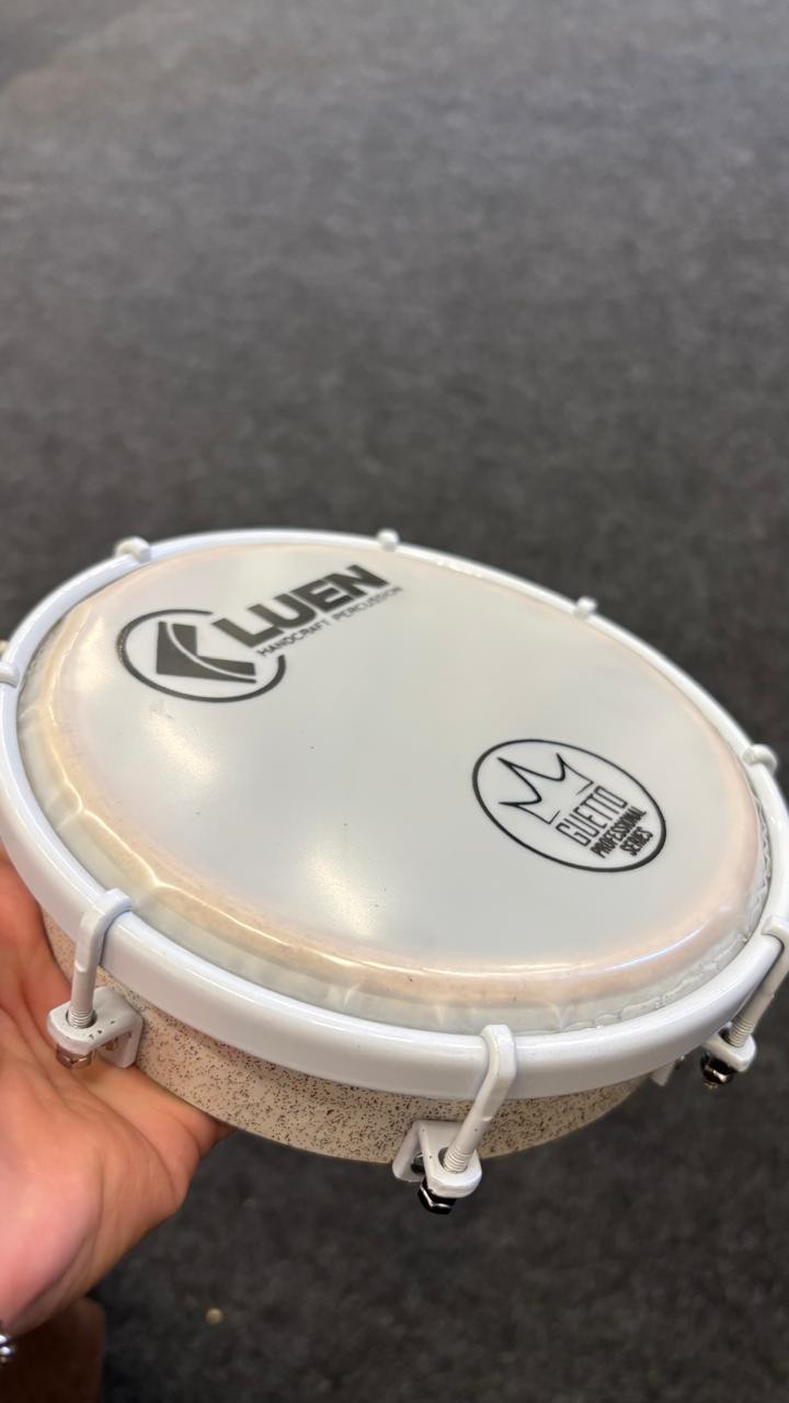 Tamborim 6" Luen Branco Guiter Pele Leitosa Guetto Mulher 
