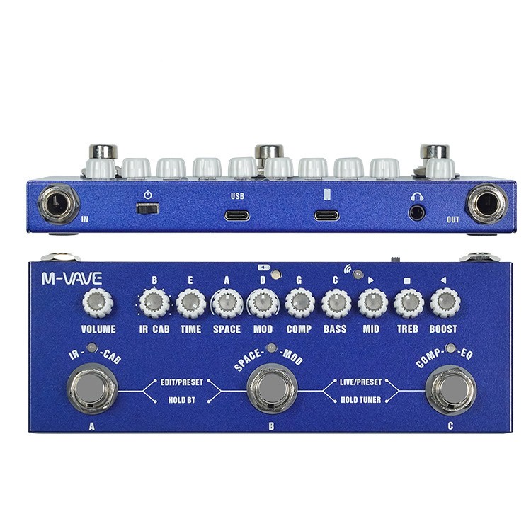 Pedaleira Multifeito Para Baixo M-vave Cuvave Cube Baby Bass