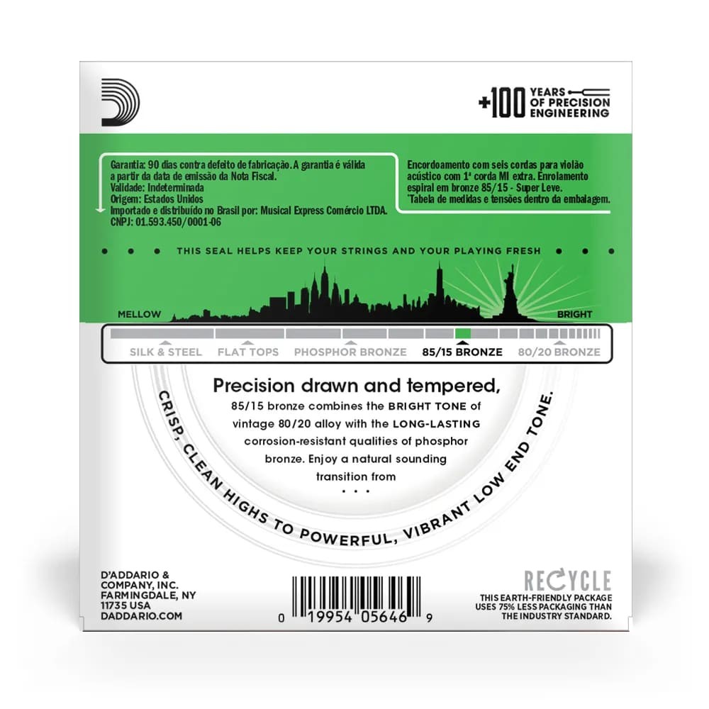 Encordoamento Violão Aço Ez890-b+pl009