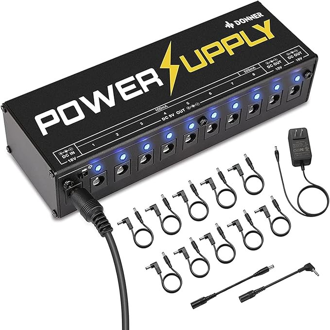 Fonte de Alimentação de Guitarra Donner Dp-1 Com 10 Saídas 