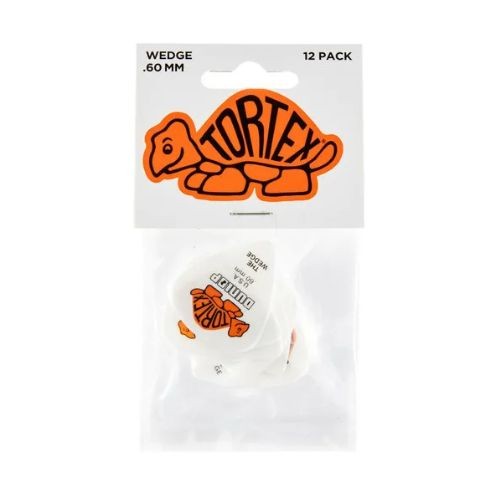 Pacote Com 12 Palhetas Dunlop Tortex Wedge Branca .60mm Cor Branco 
