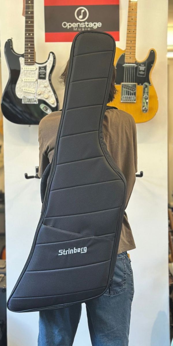 Guitarra Strinberg Exs480 ob Explorer Onyx Black hh Alnico v Com Bag 