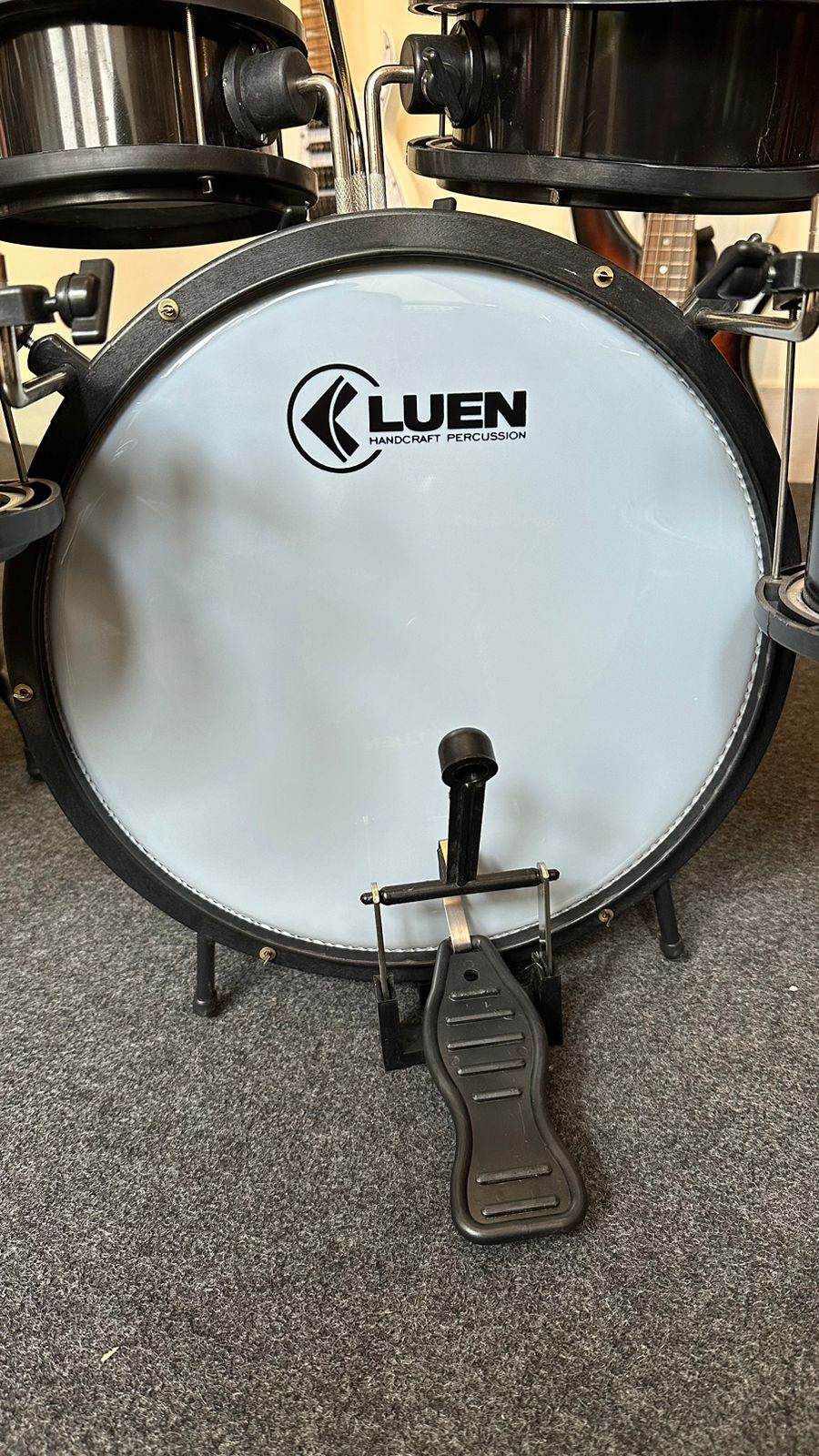 Bateria Infantil Luen Star Kids Preta Completa 