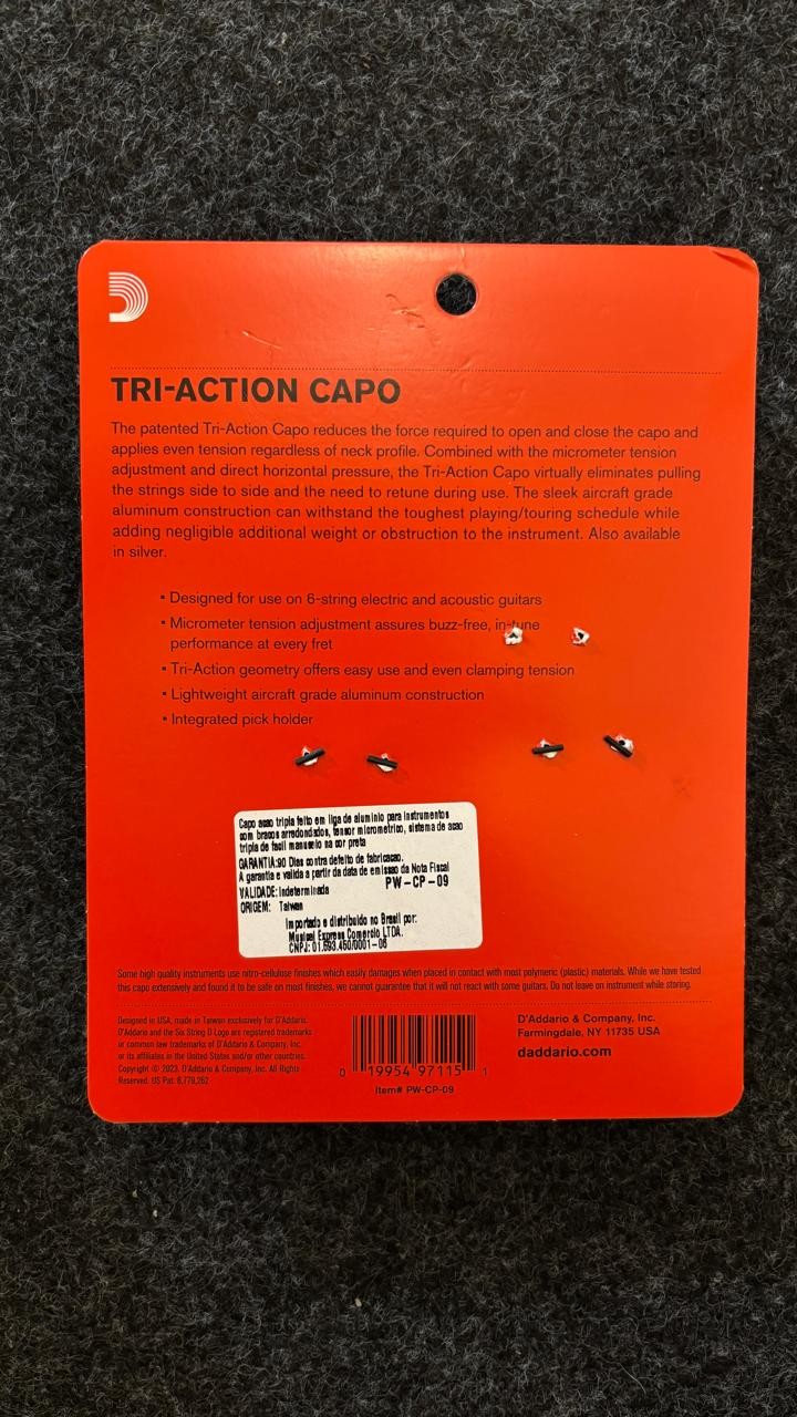 Capotraste D'addario Tri-action Preto Pw-cp-09 