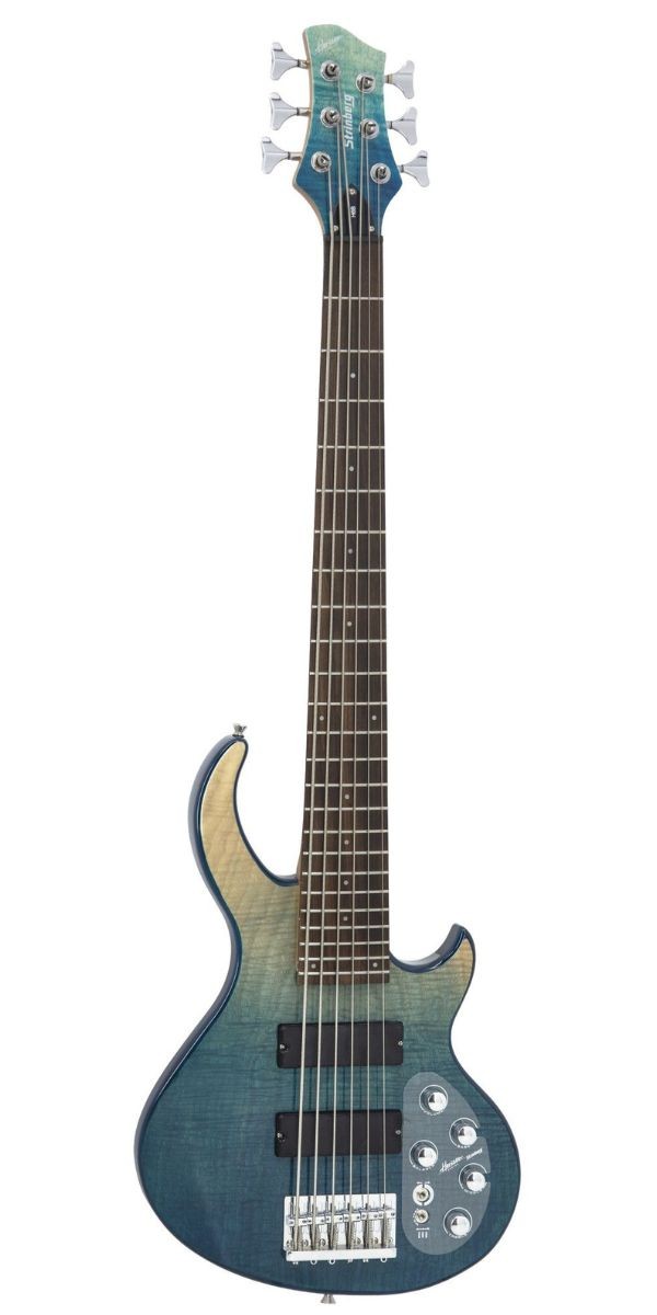 Contrabaixo Strinberg Horizon H6b Ativo 6 Cordas Transparent Blue Sunset Com Bag 