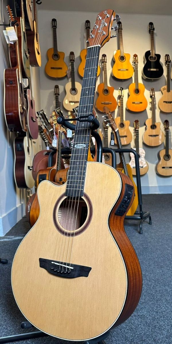 Violão Strinberg Sa200c Mini-jumbo Aço Eletroacústico Natural Canhoto 