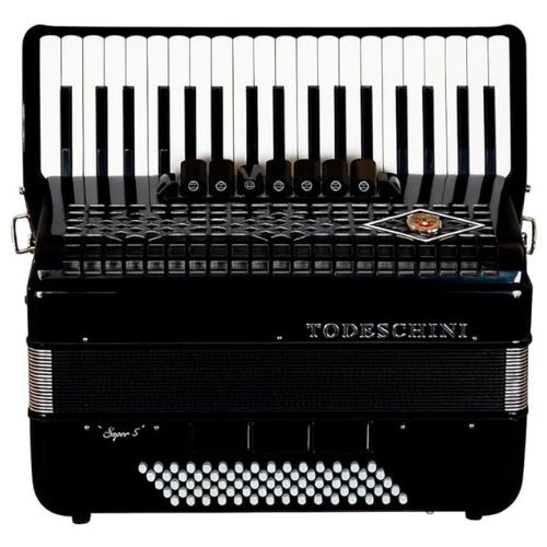 Acordeon Todeschini 37 Teclas e 80 Baixos Preto Com Bag Yw870 Gaita 