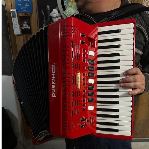 Acordeon Digital Roland Fr-4x V-accordion Midi 37 Teclas 120 Baixos 