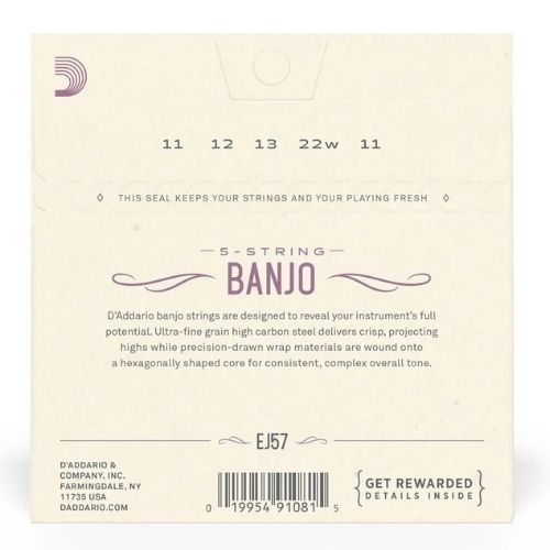 Encordoamento Banjo Americano 5c Daddario Ej57 