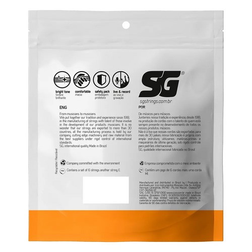 Encordoamento sg 009 Aço Bronze 85/15 Para Violão 