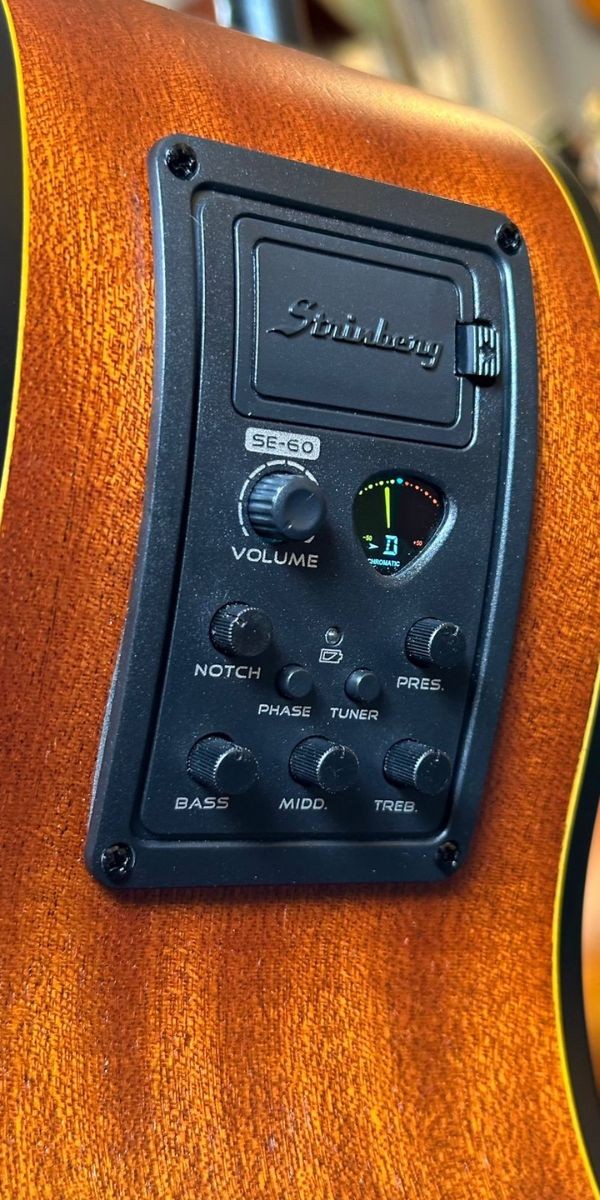 Violão Strinberg Sa200c Mini-jumbo Aço Eletroacústico Natural Canhoto 