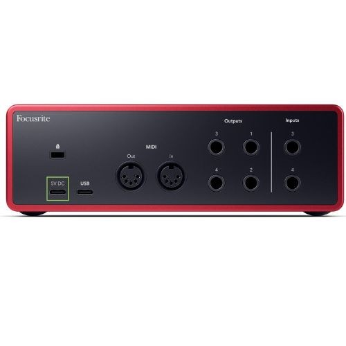 Interface de áudio Focusrite Scarlett 4i4 4th Gen Usb-c 4x4 Para Home Studio 