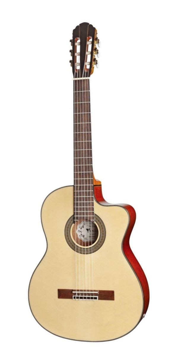 Violão Nylon Eletroacústico Eagle Ch800 Cutaway Natural Com Bag 