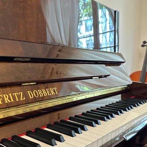 Piano Acústico Vertical Fritz Dobbert Fd126 ib Imbuia Brilho Com Banqueta Regulável 