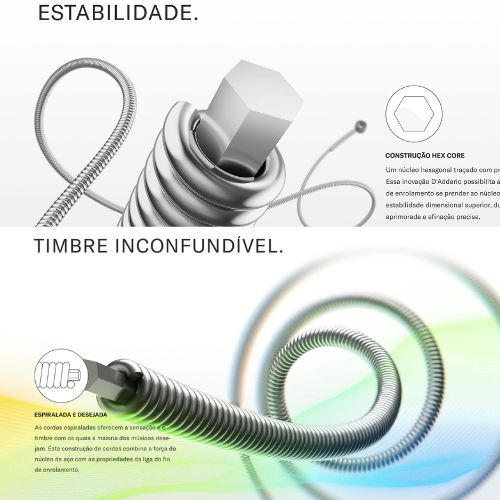 Encordoamento Guitarra D’addario Exl115-b 011-049 xl Nickel + mi Extra 