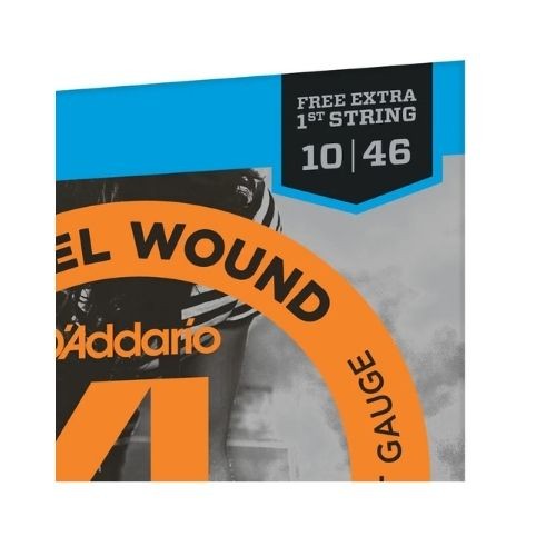Encordoamento Para Guitarra 10-46 Com Corda Extra Pl010 D'addario xl Nickel Exl110-b 