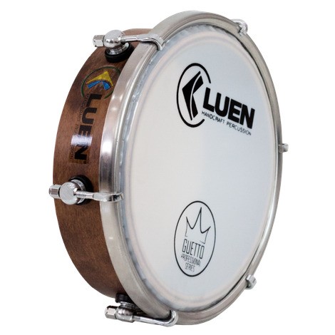 Tamborim Luen 6" Formica Imbuia Guetto 6 Afinadores Castanha Pele Leitosa 