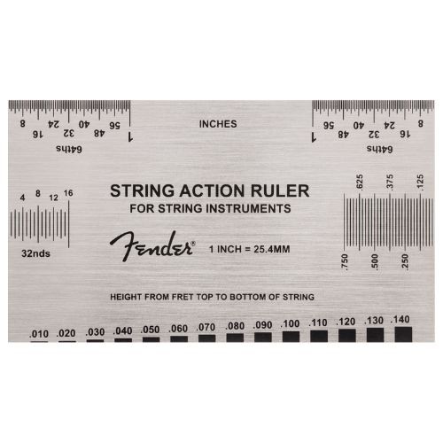 Medidor de Ação Das Cordas Fender String Action Gauge Régua Para Regulagem de Guitarra e Baixo 