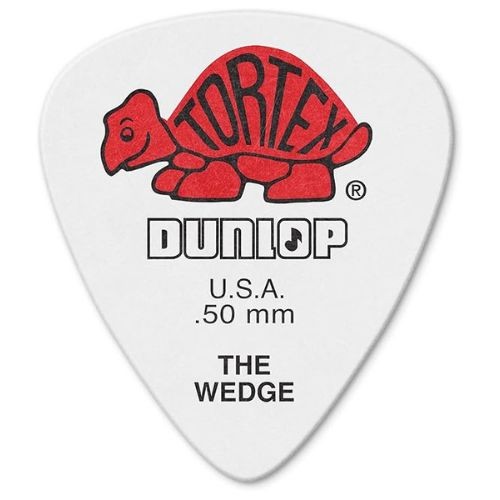Dunlop 424p.50 Tortex® Wedge, Branco/vermelho, 0,5 Mm, Pacote Com 12 