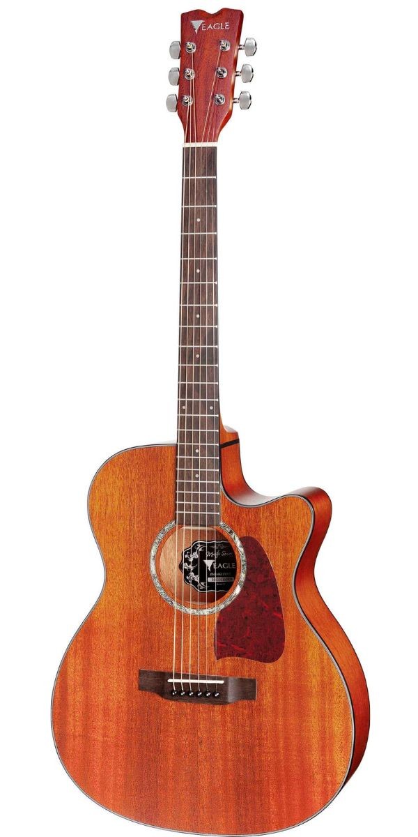Violão Eagle Ema 663 Auditorium Cutway Aço Elétrico Natural Satin 