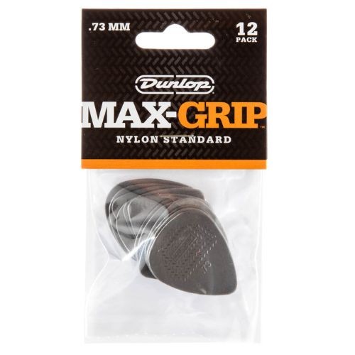Kit 12 Palhetas Dunlop Nylon Max Grip 0.73mm 449p Made Usa Cor Cinza 