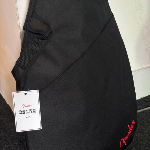 Bag Para Contrabaixo Fender Fb405 Preta Com Acolchoamento 5 Mm, Alças de Mochila e Bolso Frontal 