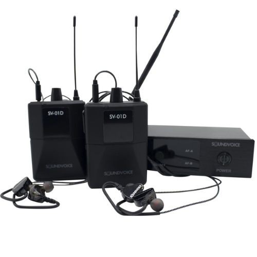 Sistema in Ear Sem Fio Duplo Soundvoice Sv-01d Uhf Para Palco, Igreja e Banda 