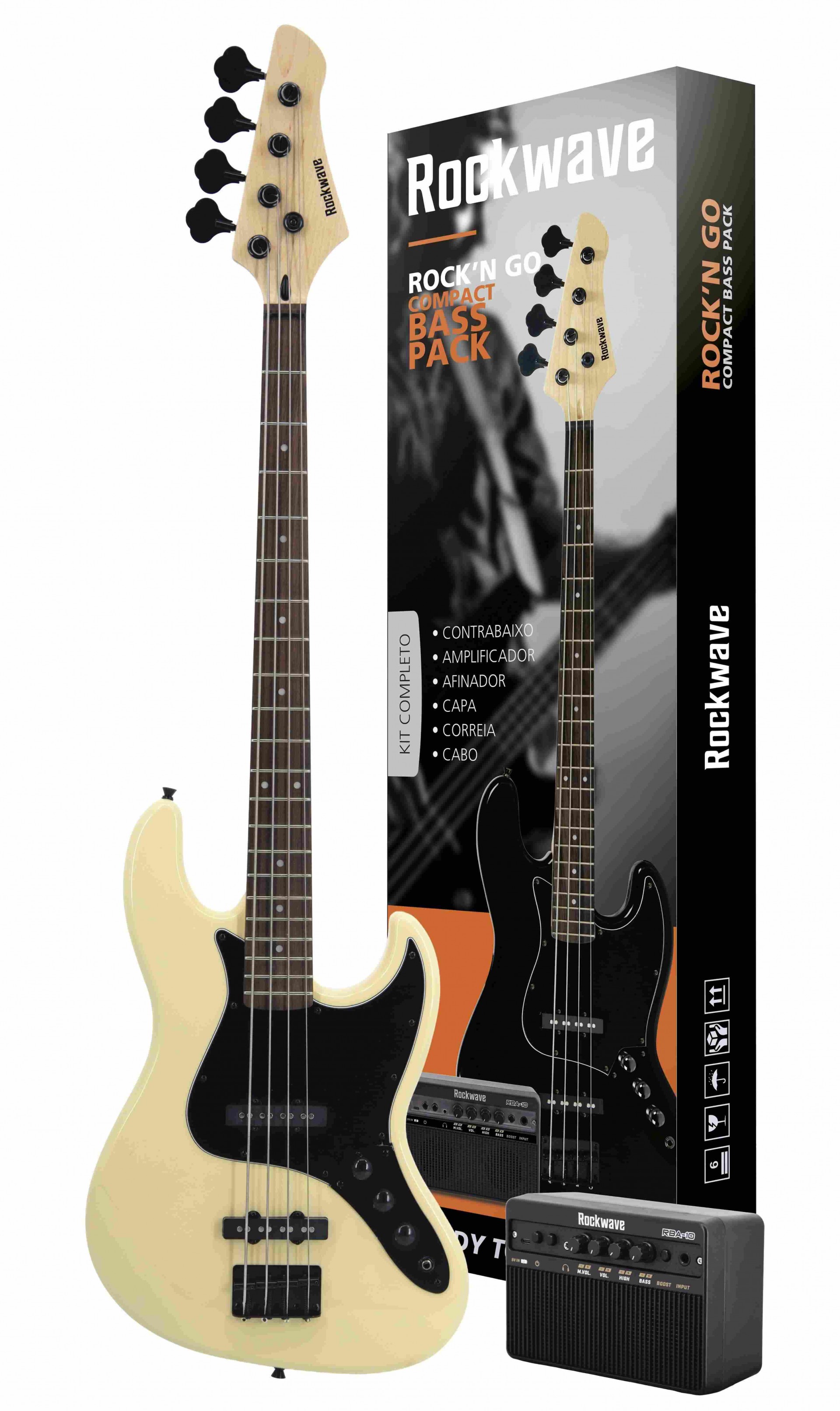 Kit Contrabaixo Rockwave Rbk400 Ivory 