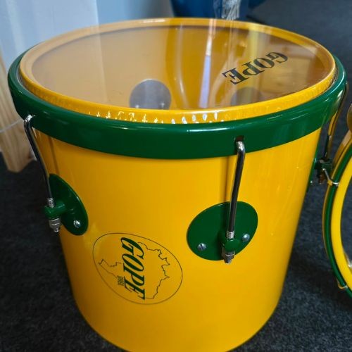 Kit Percussão Gope Kitlb1 Linha Brasil Pandeiro g3 12” Rebolo 11” Reco-reco Repique e Tamborim 