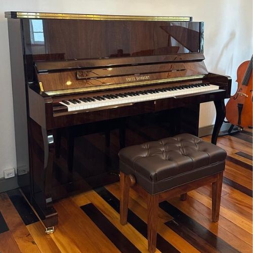Piano Acústico Vertical Fritz Dobbert Fd126 ib Imbuia Brilho Com Banqueta Regulável 
