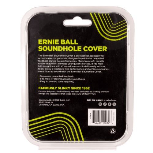 Redutor de Microfonia Ernie Ball P09618 Soundhole Cover 4” Para Violão 