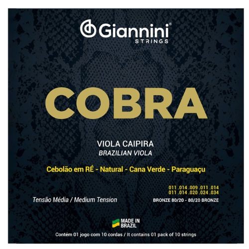 Encordoamento Viola Cebolao em re Bronze Giannini 80/20 Cv82m 