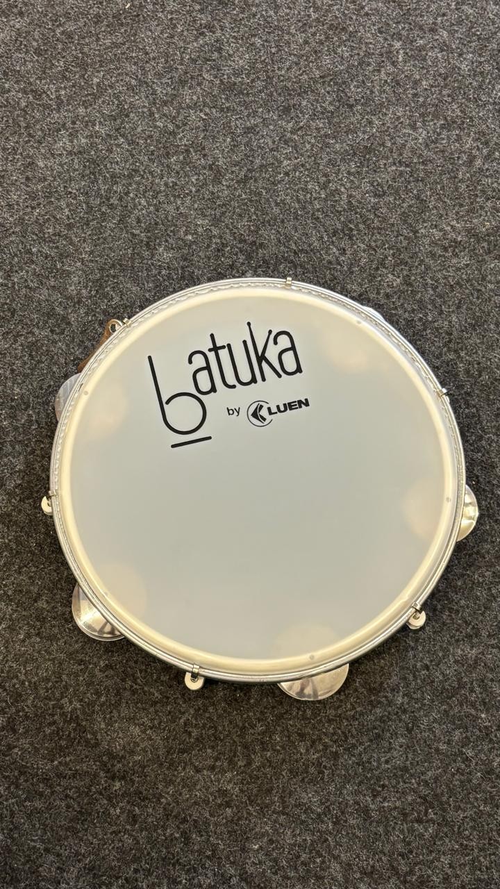 Pandeiro Luen Branco 10 Polegadas Pele Leitosa Batuka 