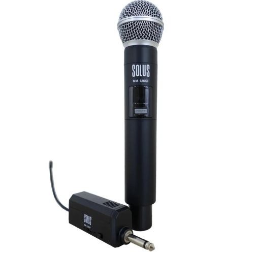 Microfone Sem Fio Solus Mm-110 Simples Vhf Para Igreja, Karaokê e Eventos 