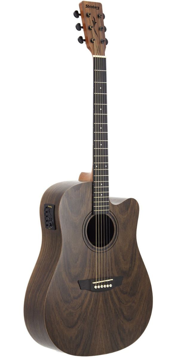 Violão Strinberg Forest Fs4d ws Folk Aço Eletroacústico Cutaway Walnut Satin Com Afinador 