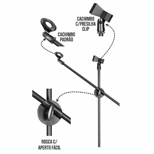 Pedestal Microfone Smart Sm030 