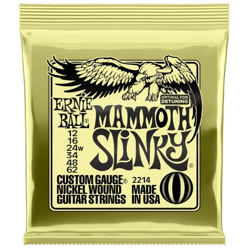 Encordoamento Ernie Ball Mammoth Slinky 012–062 Níquel Com g Encapada P02214 Para Guitarra 