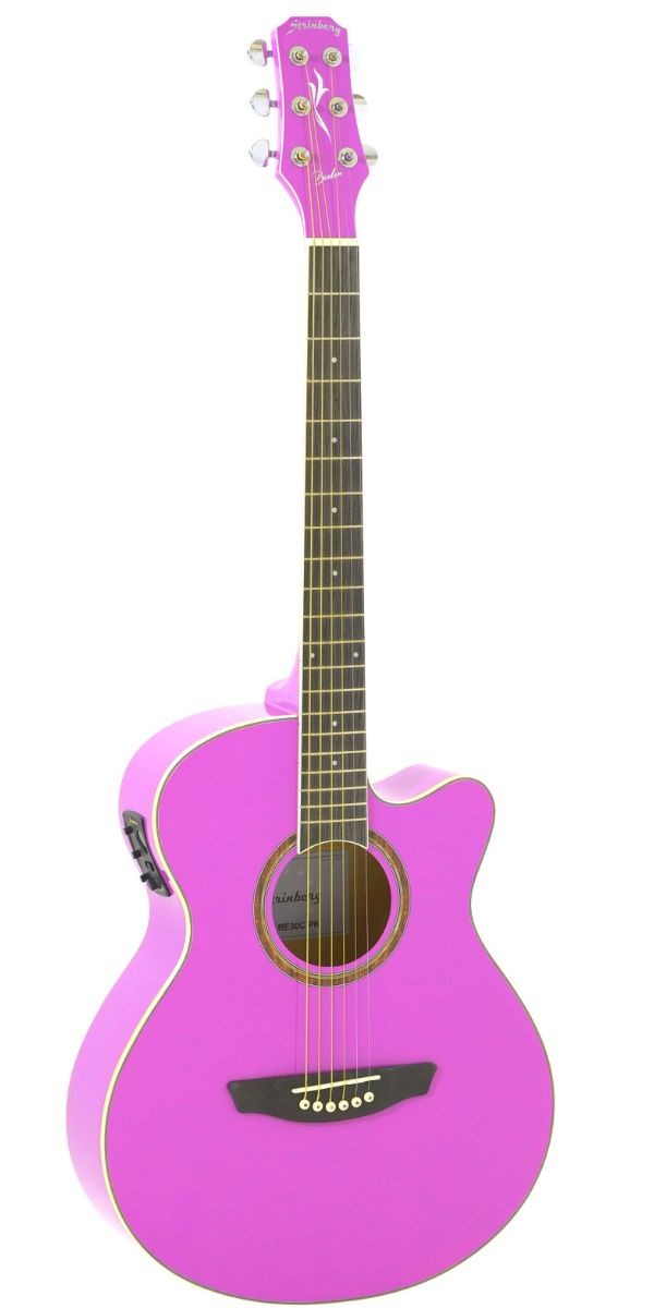 Violão Strinberg Ca50c pk Pink Sparkle Cromo Eletroacústico Aço Cutaway 