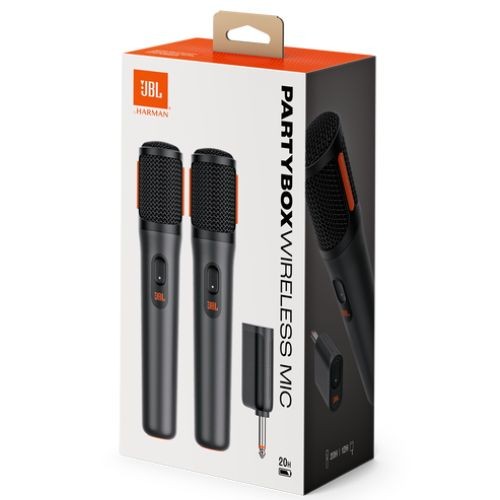 Microfone Sem Fio Duplo Jbl Partybox Wireless Mic Jblpbwirelessmic Preto 