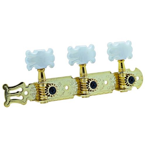 Tarraxa Para Violão Nylon Custom Sound Cmh830 Dourada 3+3 Pino Grosso 