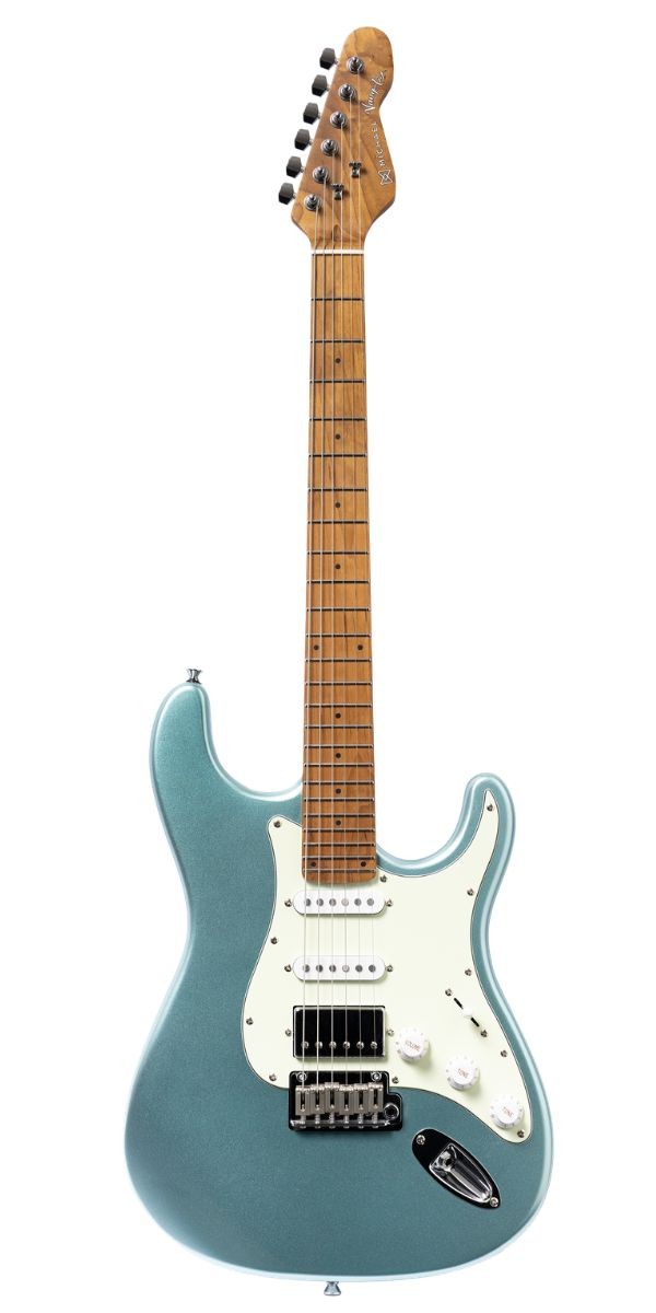 Guitarra Michael Vangart Gmv200 Icb Iced Blue Ssh Roasted Maple Com Bag 