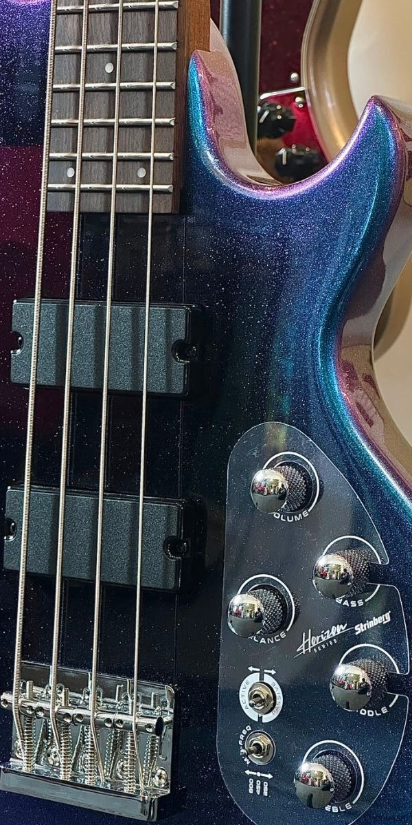 Contrabaixo Strinberg Horizon H4b Ativo 4 Cordas Chameleon Blue Burst Com Bag 