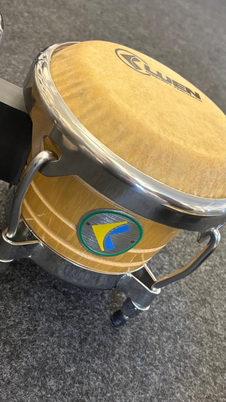 Bongo 6"e 7" Luen Madeira Natural Cromado Animal 45000 