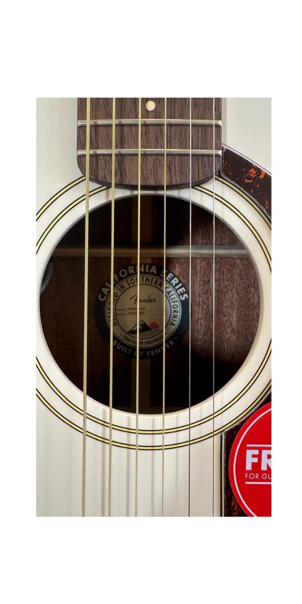 Violão Aço Elétrico Fender Malibu Player California Olympic White 